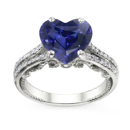 natural round sapphire 4.50ct ring top view