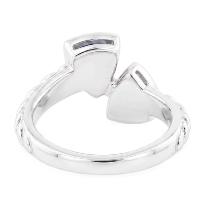 Natural Real ( Not Lab Grown )  Gemstone Ring Trillion Bezel Set Blue Sapphire 1 Carat Rope Style