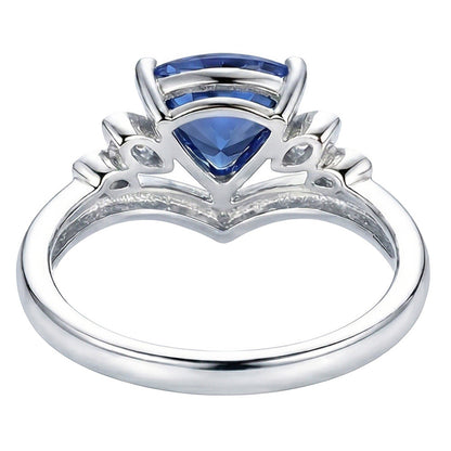 Natural Real ( Not Lab Grown )  Gemstone Sapphire Fancy Ring 2 Carats Trillion Cut 14K Gold Jewelry