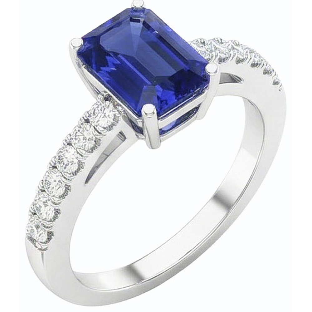 natural emerald sapphire 3ct ring front view