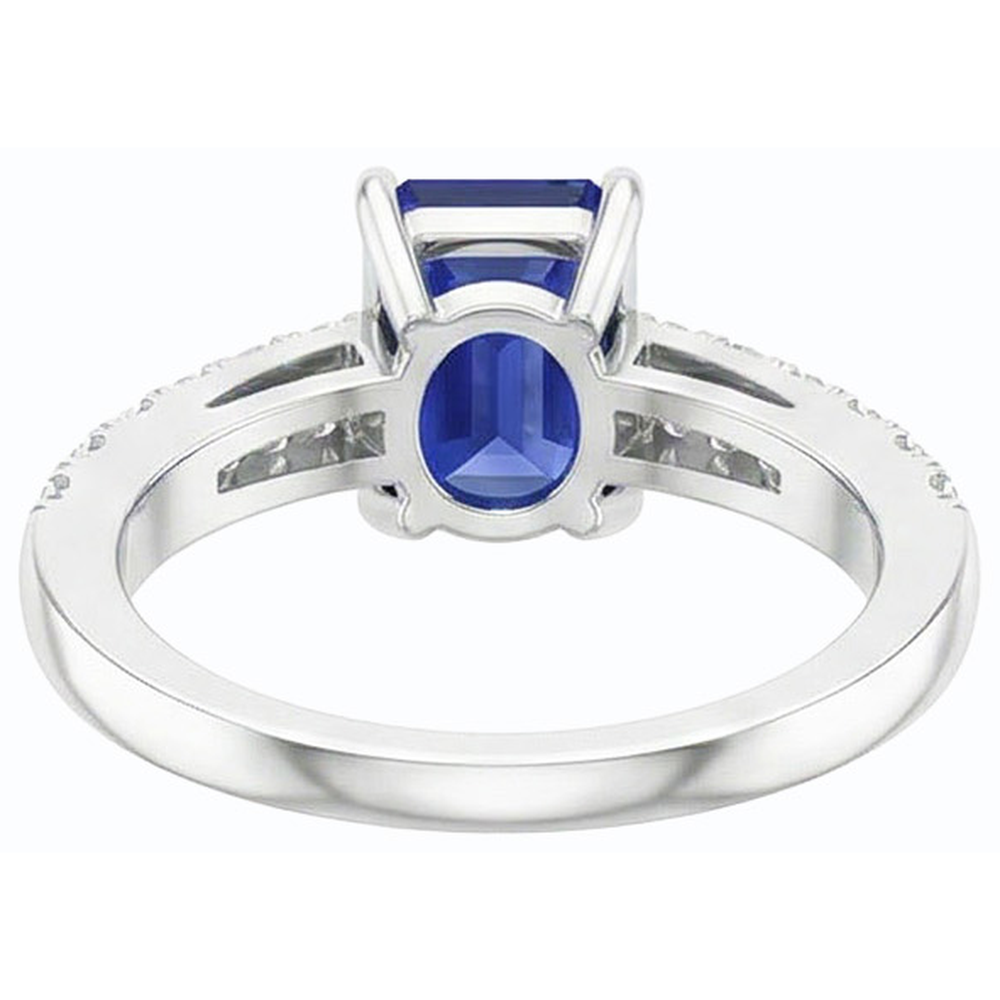 natural emerald sapphire 3ct ring profile view