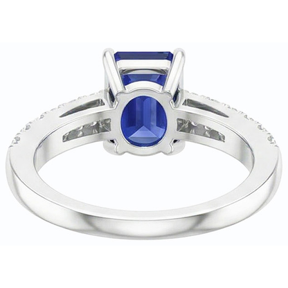 natural emerald sapphire 3ct ring profile view