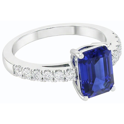 natural emerald sapphire 3ct ring top view