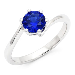 Natural Real ( Not Lab Grown )  Gemstone Solitaire Ring Ceylon Blue Sapphire 1 Carat Tension Style