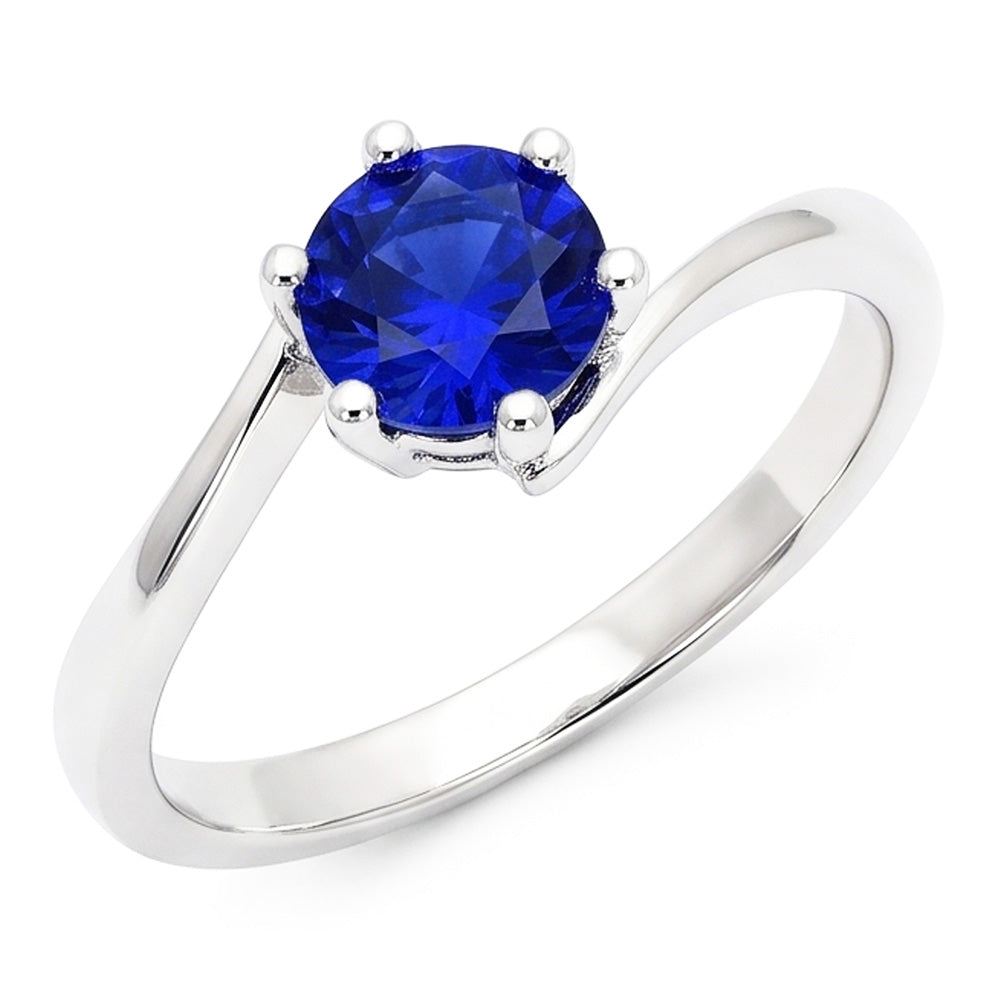 Natural Real ( Not Lab Grown )  Gemstone Solitaire Ring Ceylon Blue Sapphire 1 Carat Tension Style