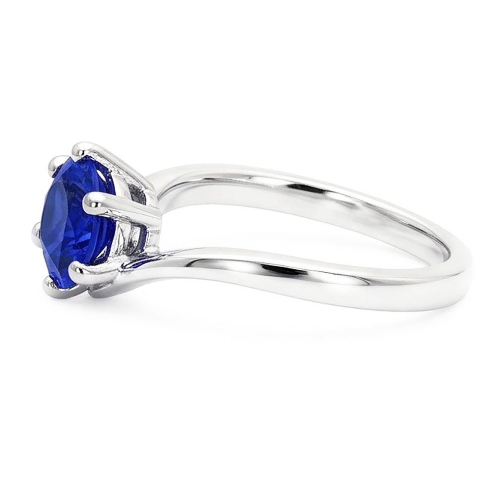 Natural Real ( Not Lab Grown )  Gemstone Solitaire Ring Ceylon Blue Sapphire 1 Carat Tension Style