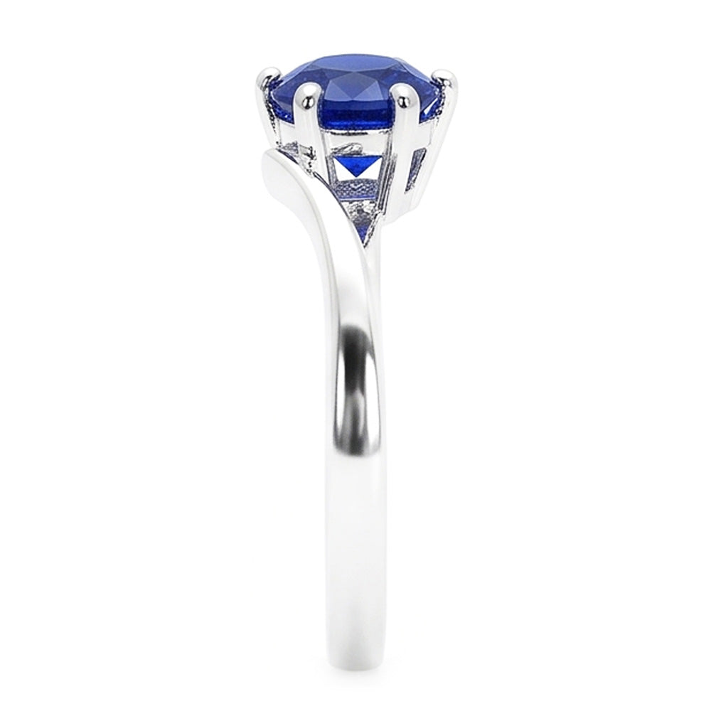 Natural Real ( Not Lab Grown )  Gemstone Solitaire Ring Ceylon Blue Sapphire 1 Carat Tension Style