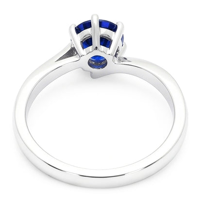 Natural Real ( Not Lab Grown )  Gemstone Solitaire Ring Ceylon Blue Sapphire 1 Carat Tension Style