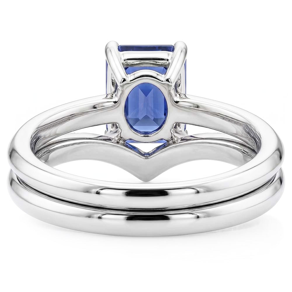 Natural Real ( Not Lab Grown )  Gemstone Wedding Ring Set Emerald Sapphire 3.50 Carats Ladies Jewelry