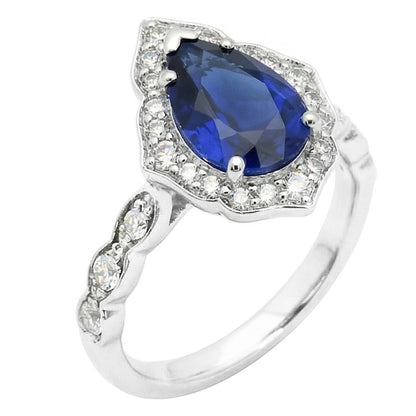 Natural Real ( Not Lab Grown )  Gold 14K Vintage Sapphire Engagement Ring