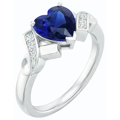 Natural Real ( Not Lab Grown )  Gold Gemstone Heart Cut Ceylon Sapphire Ring Ribbon Style 2 Carats
