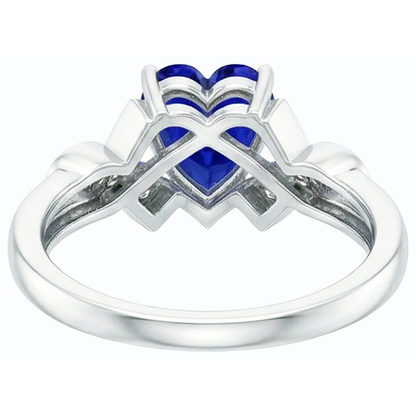 Natural Real ( Not Lab Grown )  Gold Gemstone Heart Cut Ceylon Sapphire Ring Ribbon Style 2 Carats