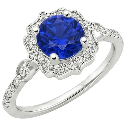 Natural Real ( Not Lab Grown )  Gold Gemstone Ring Halo Sri Lankan Sapphire Vintage Style 3 Carats