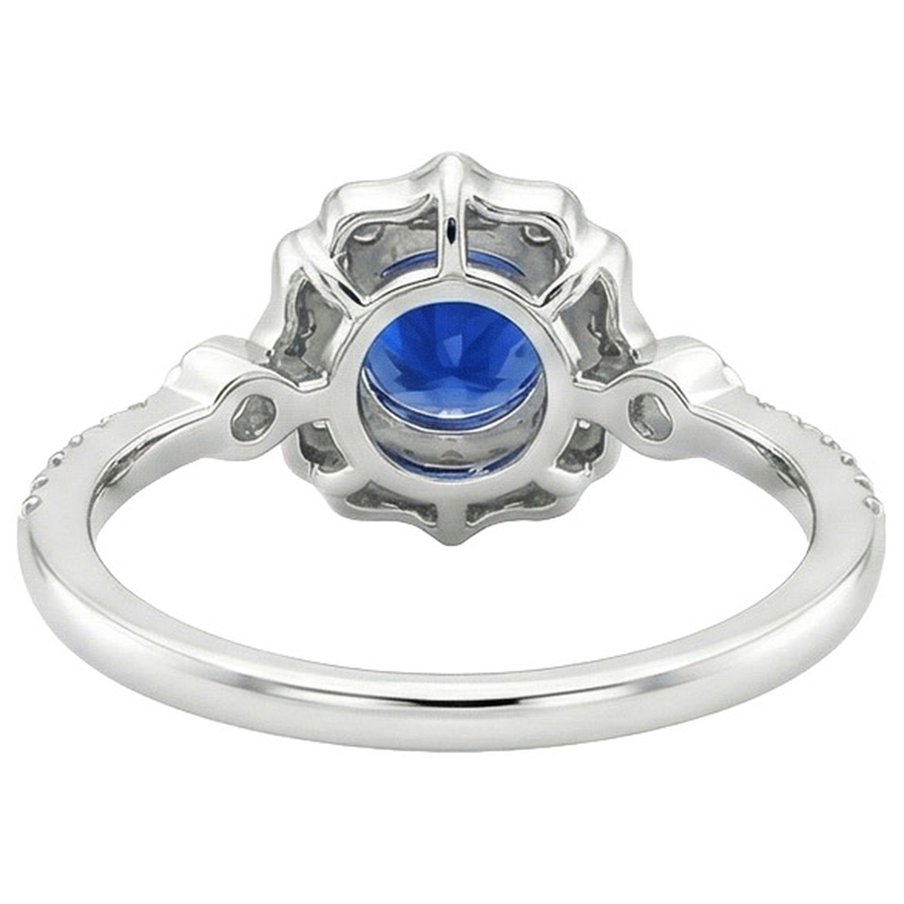 Natural Real ( Not Lab Grown )  Gold Gemstone Ring Halo Sri Lankan Sapphire Vintage Style 3 Carats