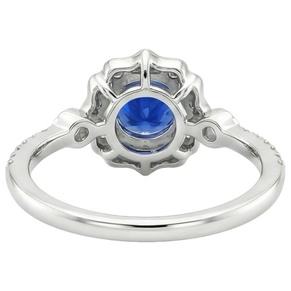 Natural Real ( Not Lab Grown )  Gold Gemstone Ring Halo Sri Lankan Sapphire Vintage Style 3 Carats