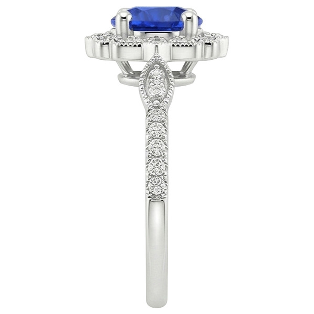Natural Real ( Not Lab Grown )  Gold Gemstone Ring Halo Sri Lankan Sapphire Vintage Style 3 Carats