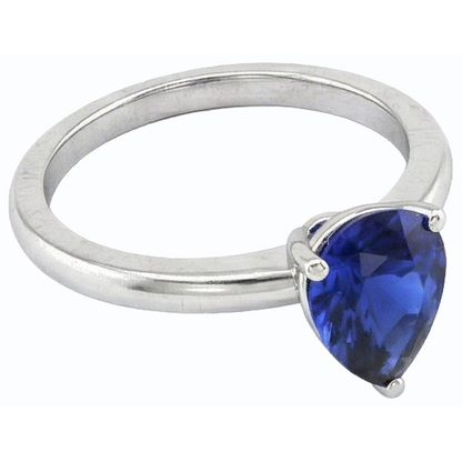Natural Real ( Not Lab Grown )  Gold Gemstone Solitaire Ring Pear Cut Ceylon Sapphire 1.50 Carats