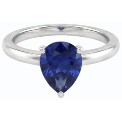 Natural Real ( Not Lab Grown )  Gold Gemstone Solitaire Ring Pear Cut Ceylon Sapphire 1.50 Carats