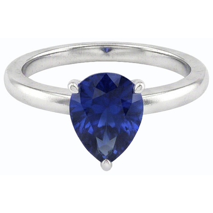 Natural Real ( Not Lab Grown )  Gold Gemstone Solitaire Ring Pear Cut Ceylon Sapphire 1.50 Carats