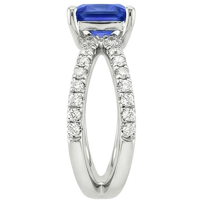 natural round sapphire 2.75ct ring profile view