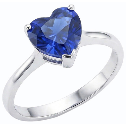 natural heart sapphire 2.50ct ring close up detail