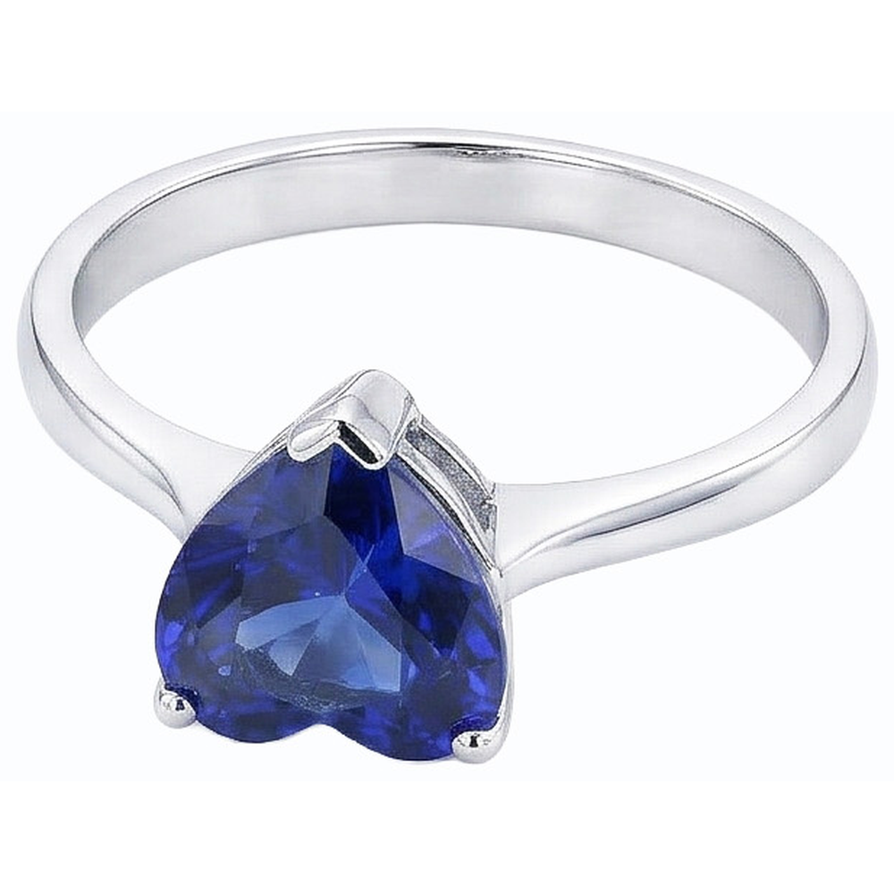 natural heart sapphire 2.50ct ring profile view