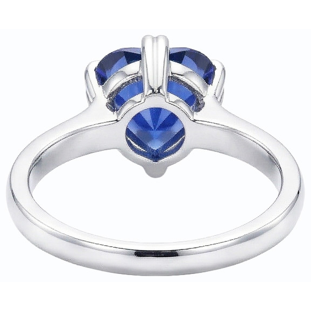 natural heart sapphire 2.50ct ring on white background