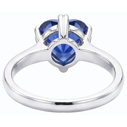 natural heart sapphire 2.50ct ring on white background