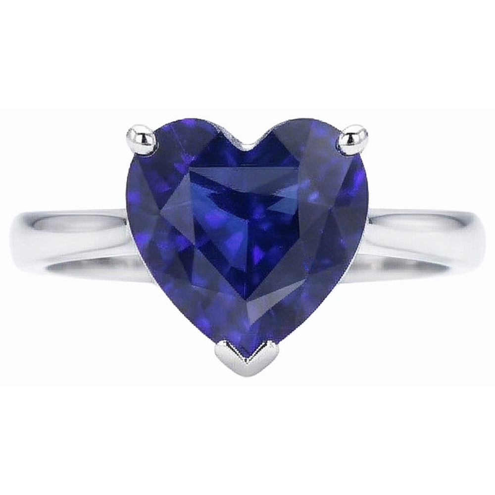 natural heart sapphire 2.50ct ring side angle