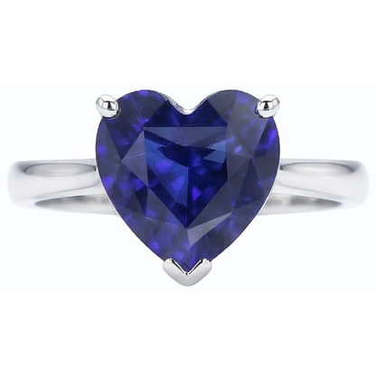 natural heart sapphire 2.50ct ring side angle