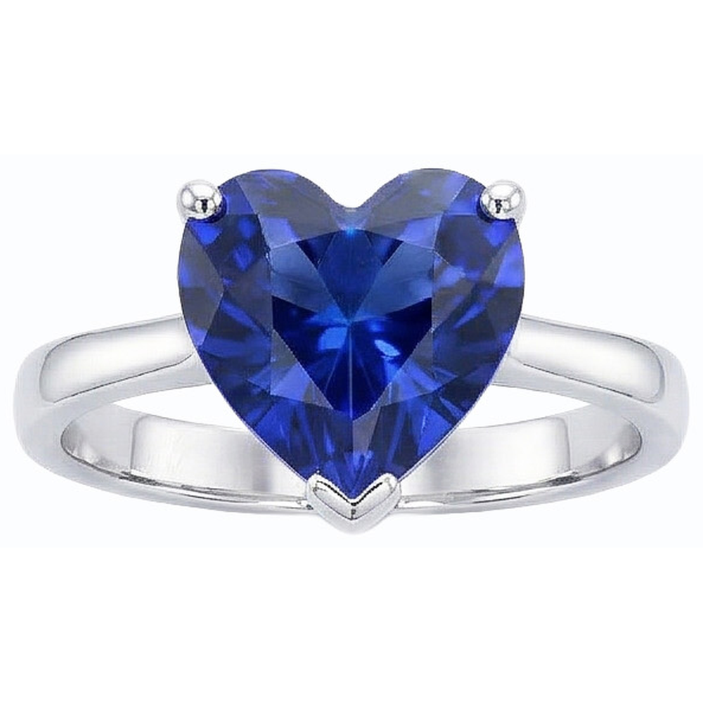 natural heart sapphire 2.50ct ring top view