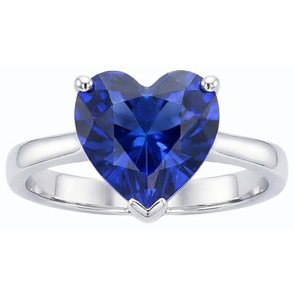 natural heart sapphire 2.50ct ring top view