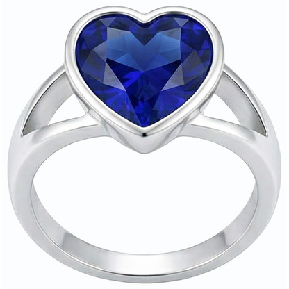 natural heart sapphire 3ct ring side angle