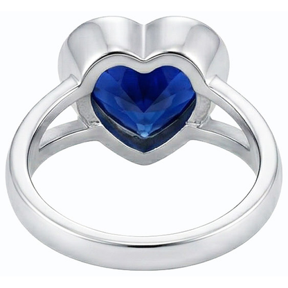 natural heart sapphire 3ct ring profile view