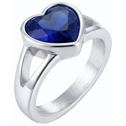 Natural Sapphire Ring 3ct - White Gold 14K