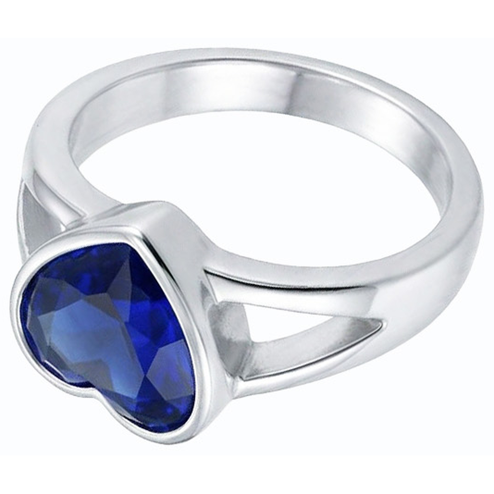 natural heart sapphire 3ct ring top view