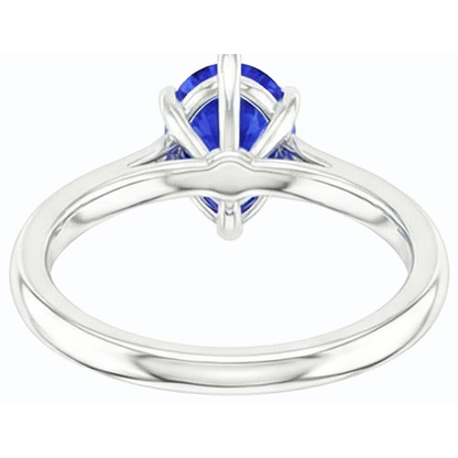natural pear sapphire 1.50ct ring on white background