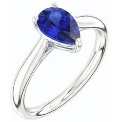 Natural Sapphire Ring 1.50ct - White Gold 14K
