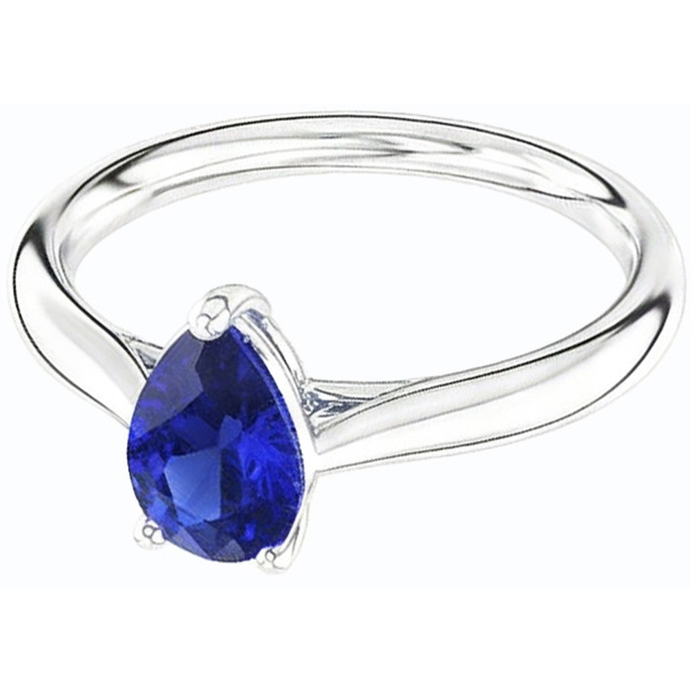 natural pear sapphire 1.50ct ring close up detail