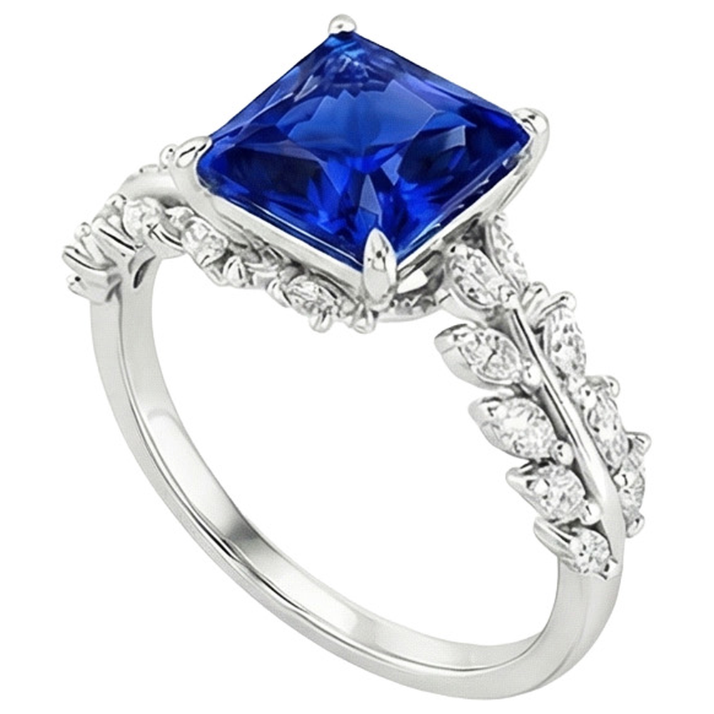 natural round sapphire 4ct ring top view