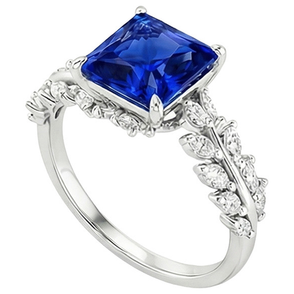 natural round sapphire 4ct ring top view