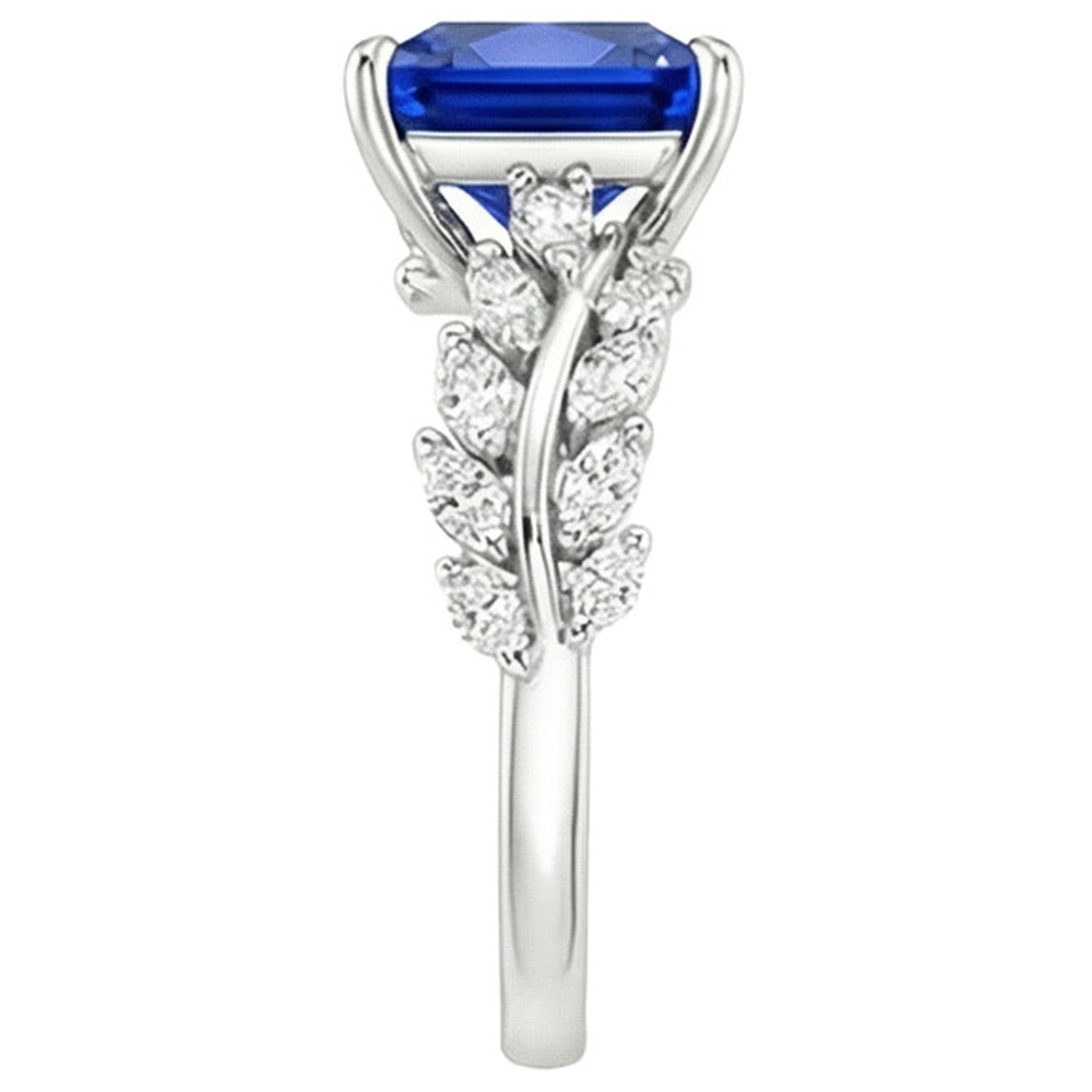natural round sapphire 4ct ring profile view