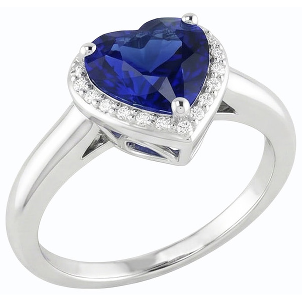 Natural Real ( Not Lab Grown )  Gold Solitaire Ring Heart Srilanka Sapphire 2.50 Carats Ladies Jewelry