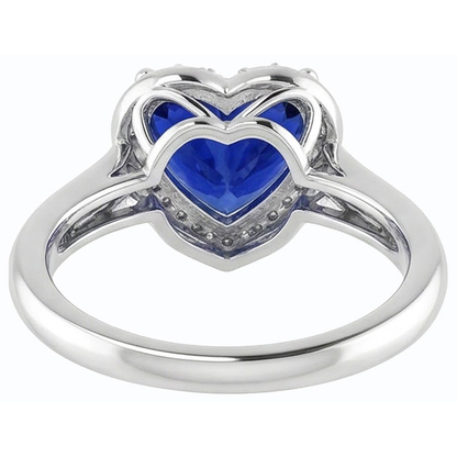 Natural Real ( Not Lab Grown )  Gold Solitaire Ring Heart Srilanka Sapphire 2.50 Carats Ladies Jewelry