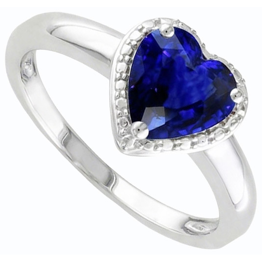Natural Real ( Not Lab Grown )  Gold Solitaire Ring Heart Srilanka Sapphire 2.50 Carats Ladies Jewelry