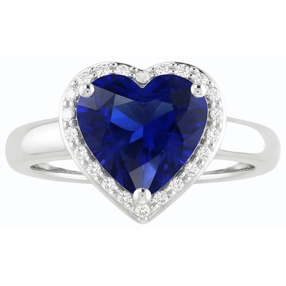 Natural Real ( Not Lab Grown )  Gold Solitaire Ring Heart Srilanka Sapphire 2.50 Carats Ladies Jewelry
