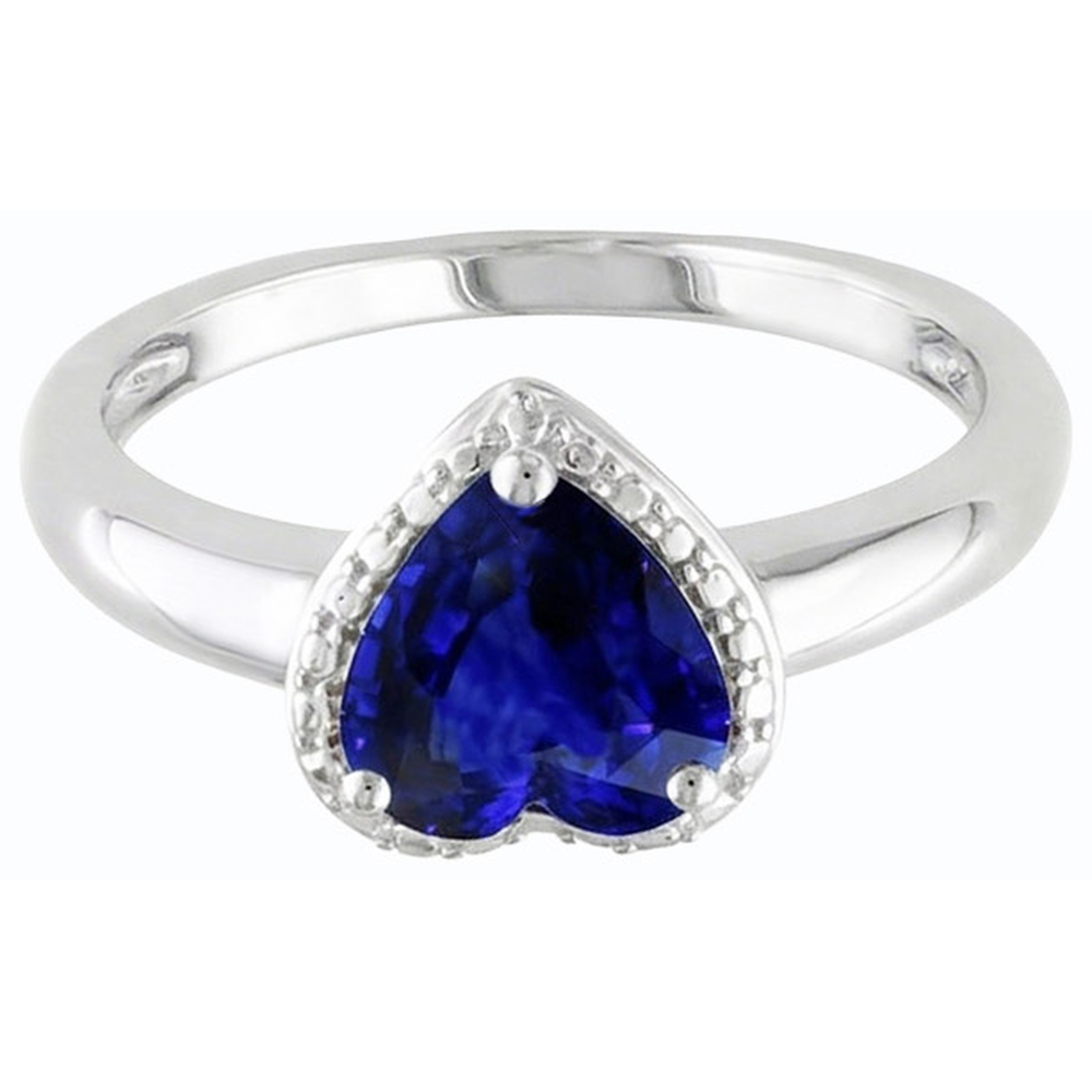 Natural Real ( Not Lab Grown )  Gold Solitaire Ring Heart Srilanka Sapphire 2.50 Carats Ladies Jewelry