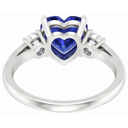 natural round sapphire 2ct ring profile view