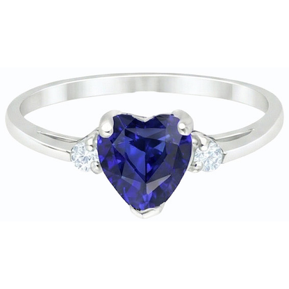 natural round sapphire 2ct ring side angle