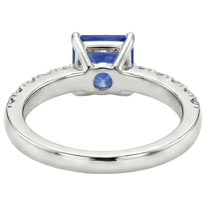 natural round sapphire 2.75ct ring profile view